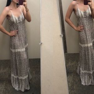 Free People floral lace maxi print dress s